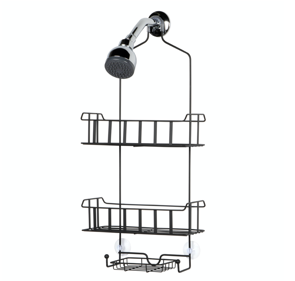 2 SHELF SHOWER CADDY MATTE BLACK