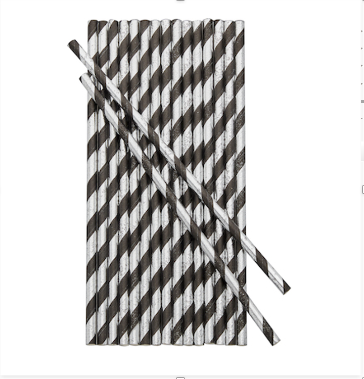 BLACK PAPER STRAWS Set of 30