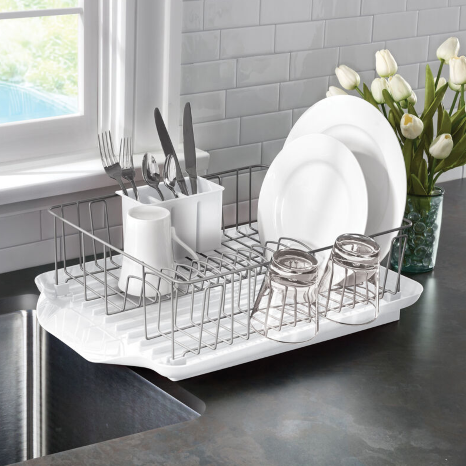 3 Piece Dish Rack White
