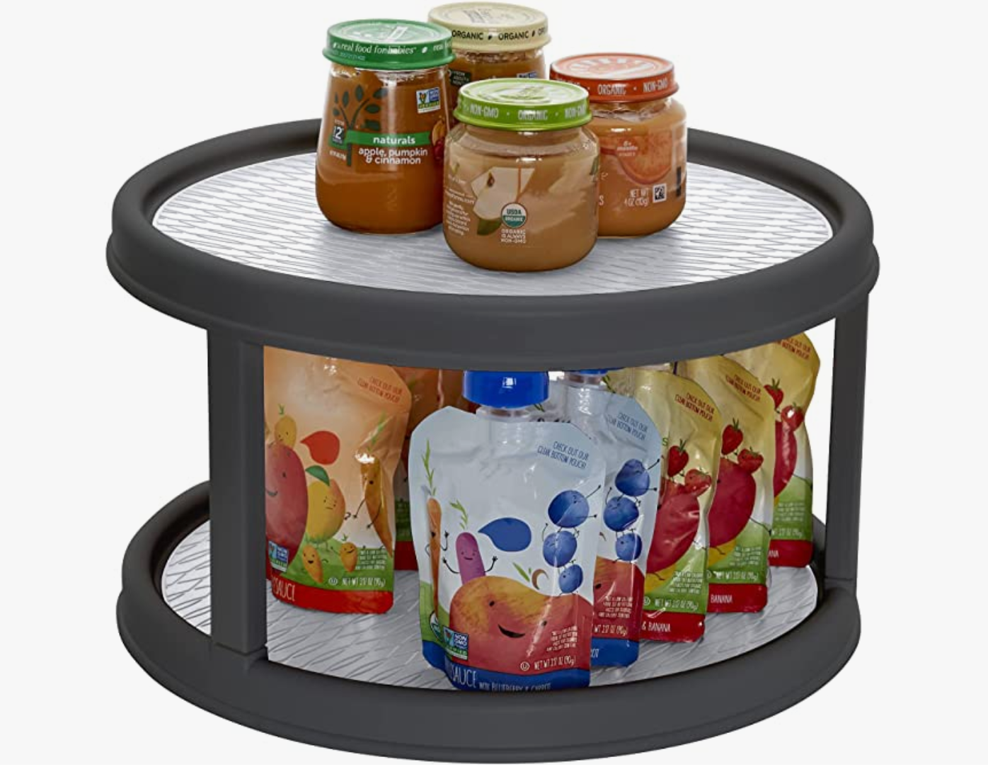 Mesa giratoria antideslizante de 2 niveles 12"