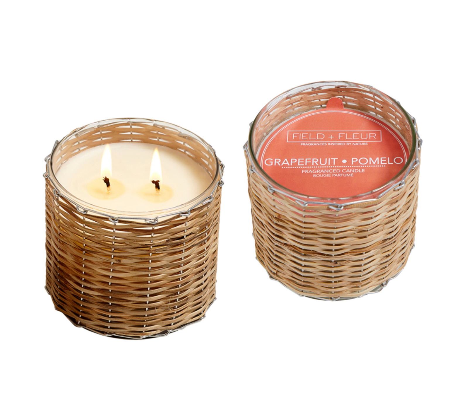 Grapefruit Pomerlo 2 wick handwoven candle 12oz