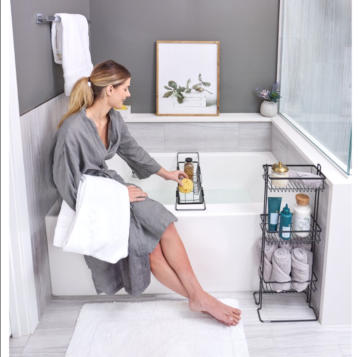 RUST RESISTANT 3-TIER SHOWER SHELF MATE BLACK