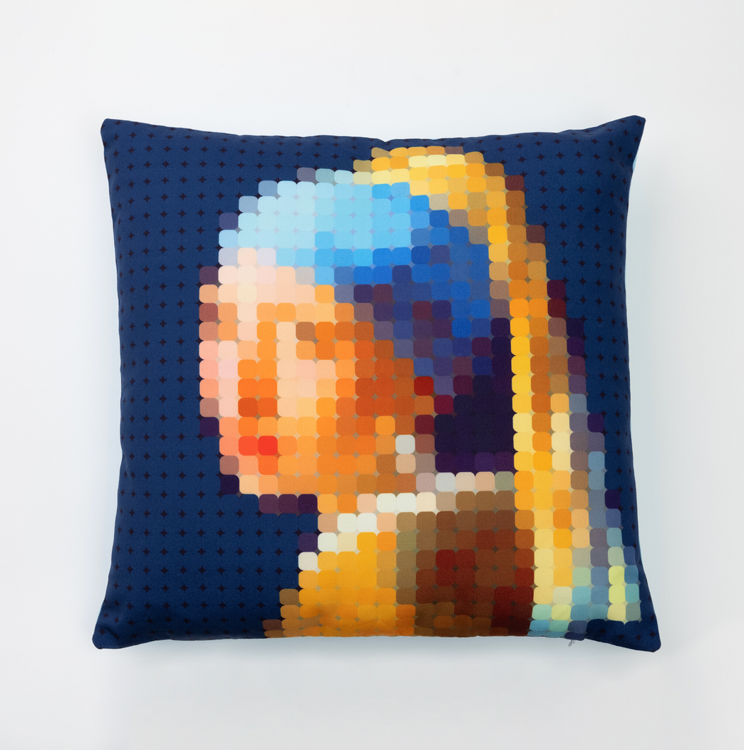 Funda de cojin - Pixel Art - Girl with a Pearl Earring
