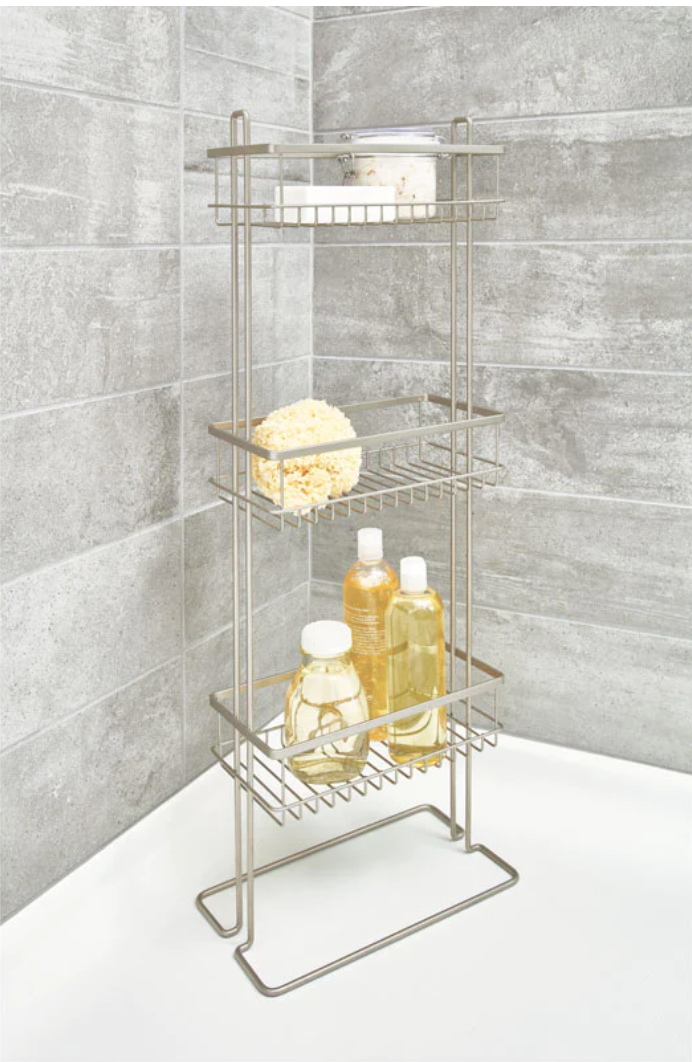 RUST FREE 3-TIER SHOWER SHELF SATIN