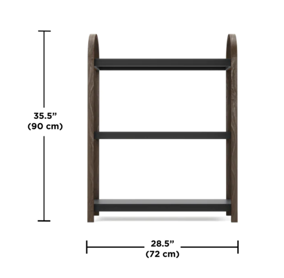 Bellwood Freestand Shelf 3 Tier Black/Walnut