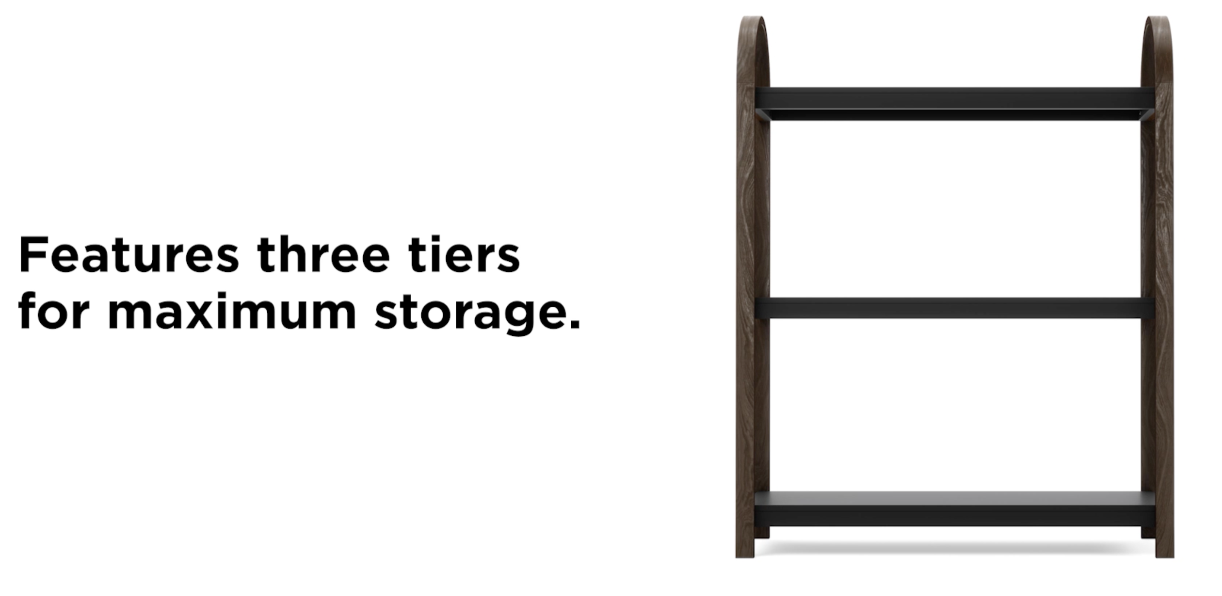 Bellwood Freestand Shelf 3 Tier Black/Walnut