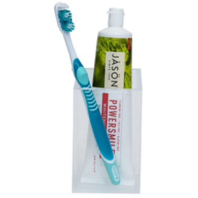 WHITE TOOTHBRUSH HOLDER CLEAR