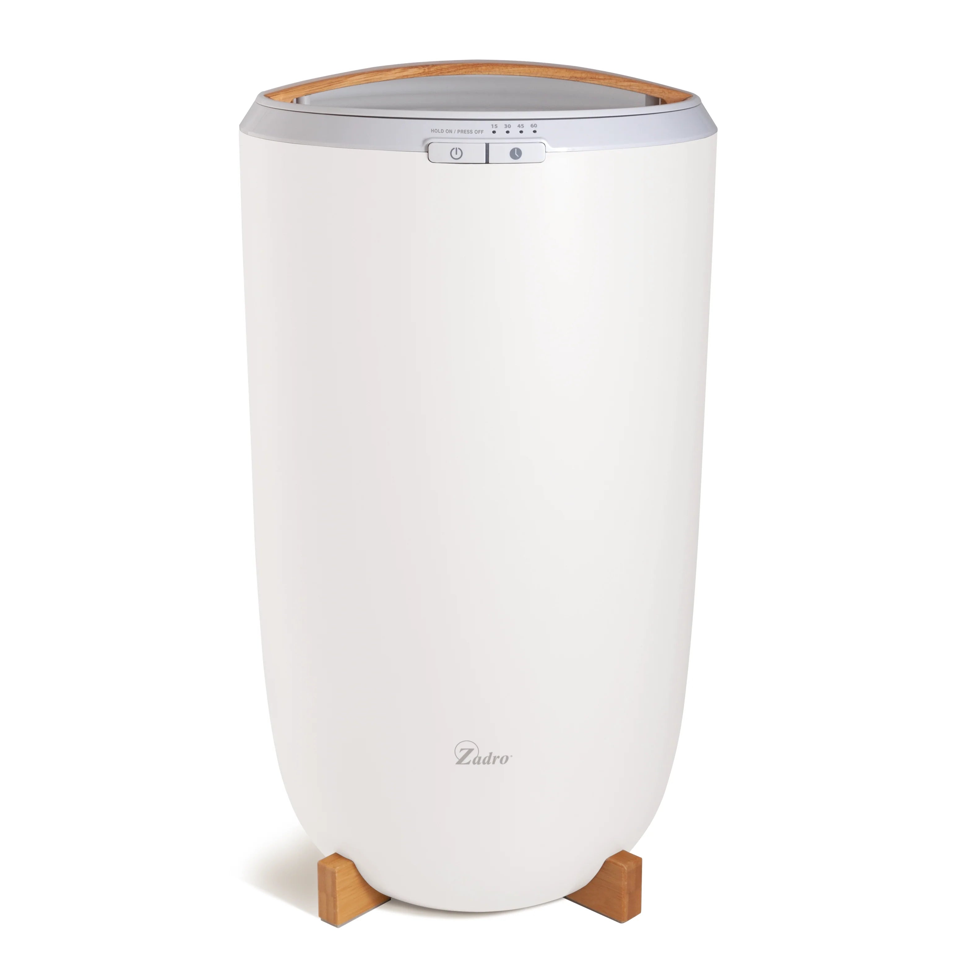 Towel Warmer Bucket White w / Bamboo Handle