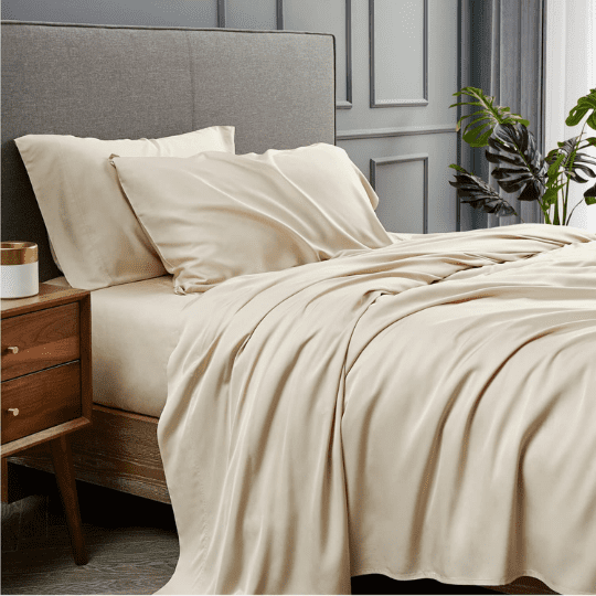 London Loft Leather Path 4PC Sheet Sand