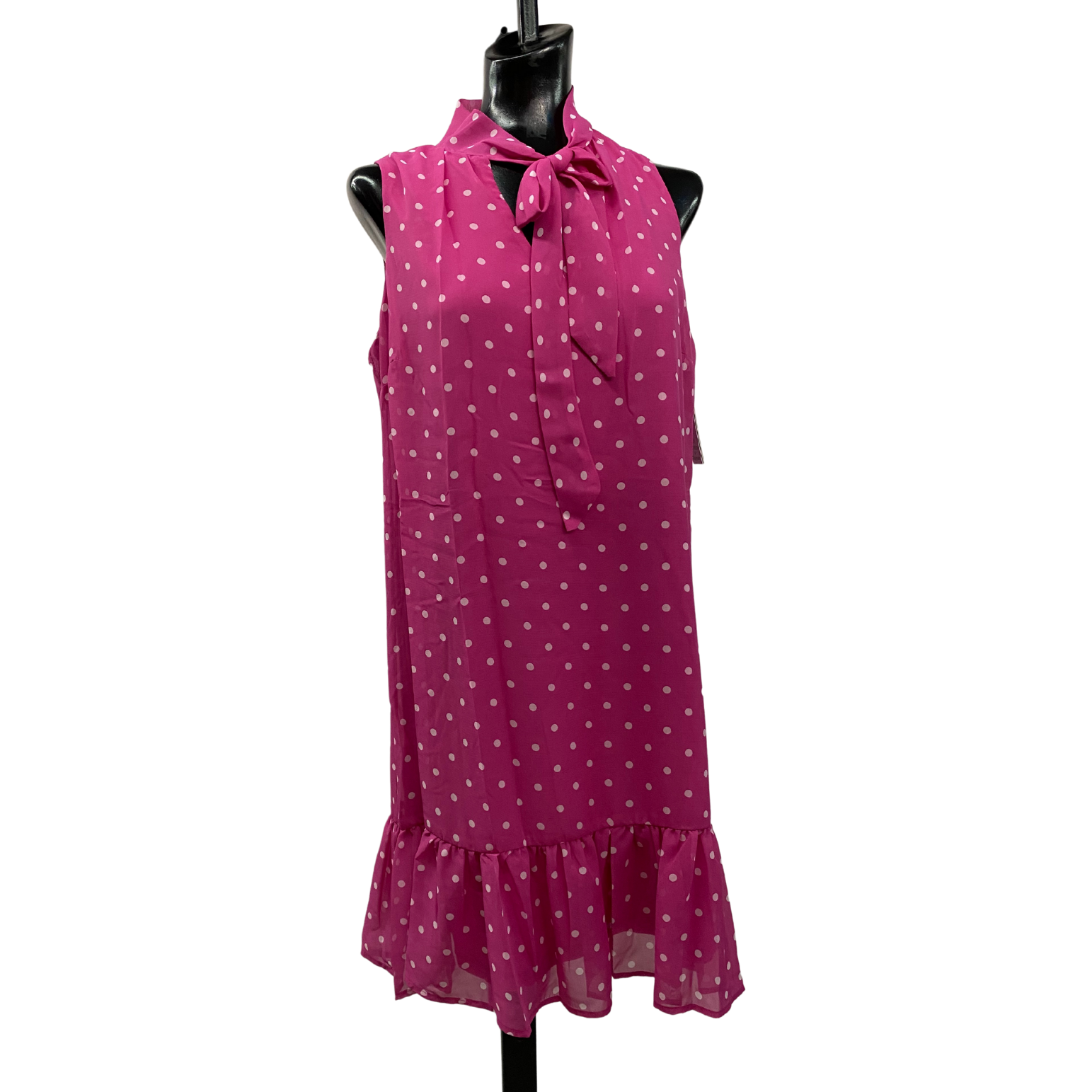 Vestido Rosado con puntos blancos