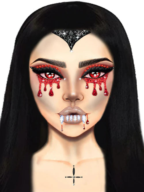 Vampire adhesive face jewels sticker