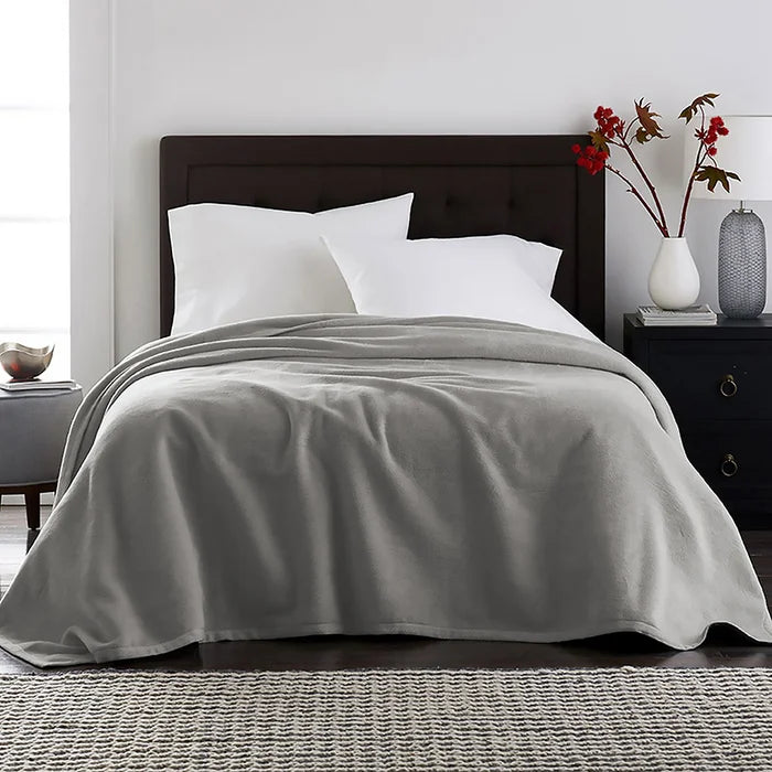 Solid Shiny Velvet Blanket Dark Grey