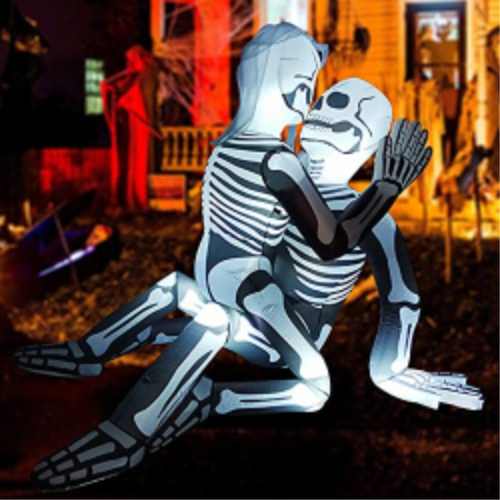 5.5 FT Halloween Inflatable Outdoor Skeleton Couple Lovers