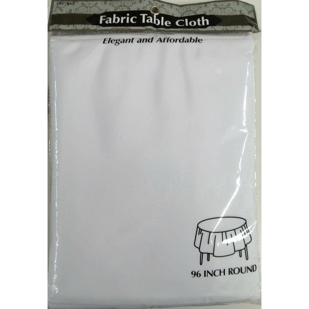 Fabric Table Cloth White 96"