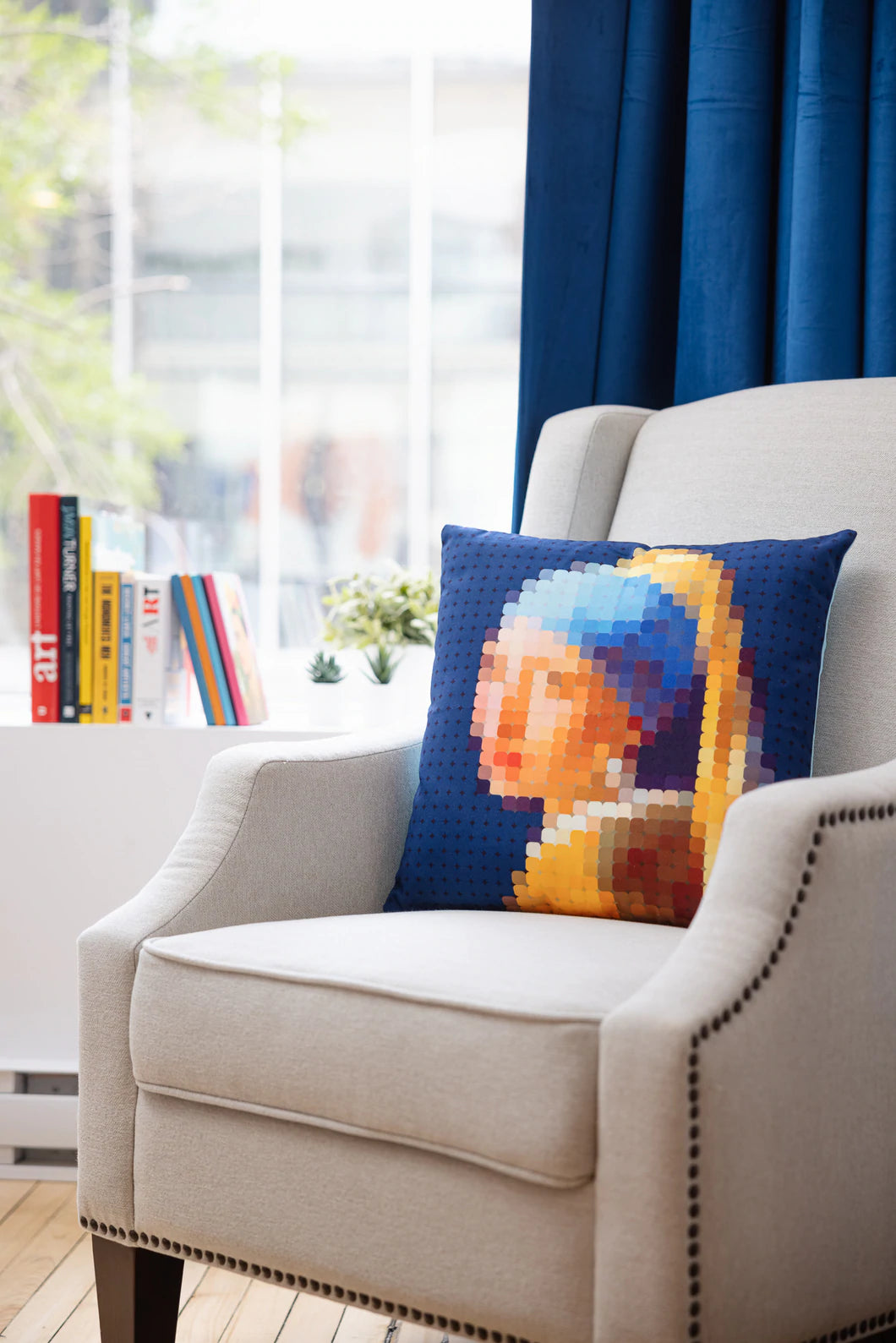 Funda de cojin - Pixel Art - Girl with a Pearl Earring