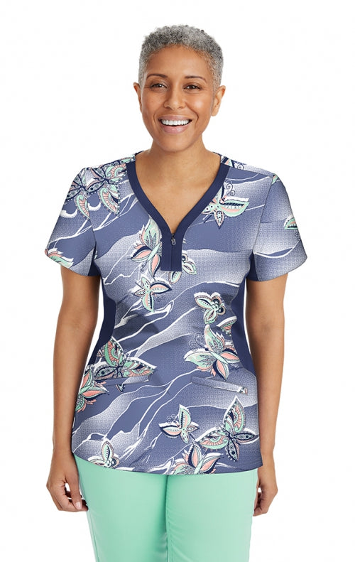 Yoga Zip Y-Neck Top Feeling Free