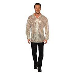 Sequin disco shirt silver