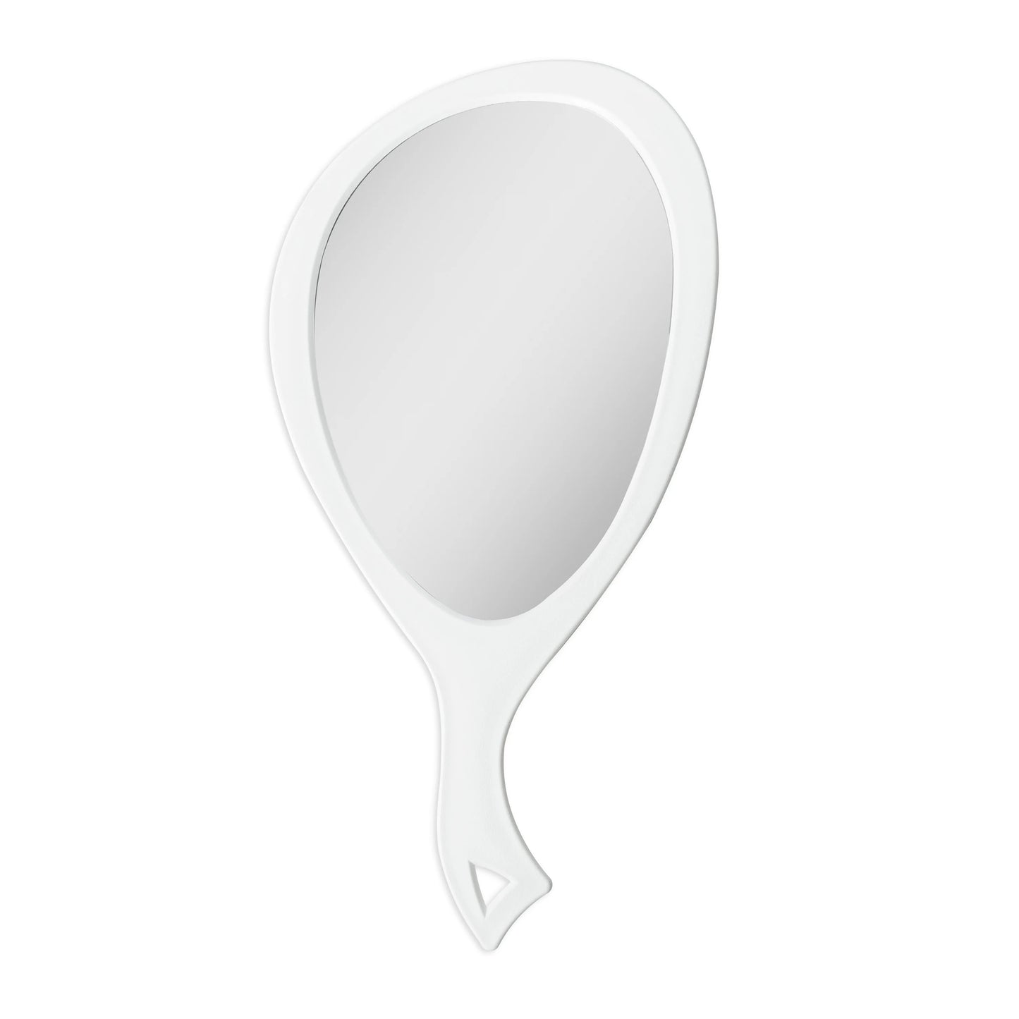 Teardrop Oval Hand Mirror 1X White