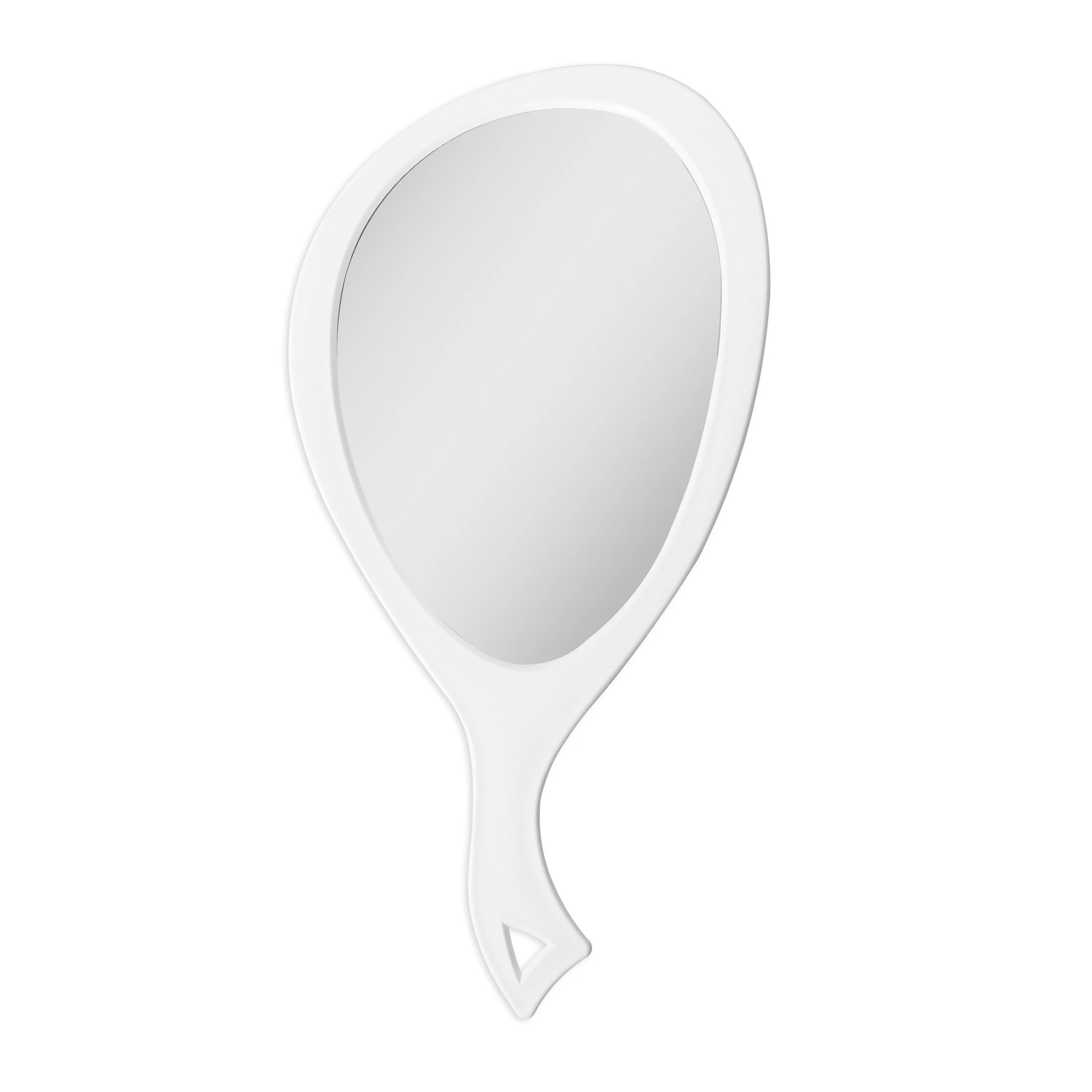 Teardrop Oval Hand Mirror 1X White