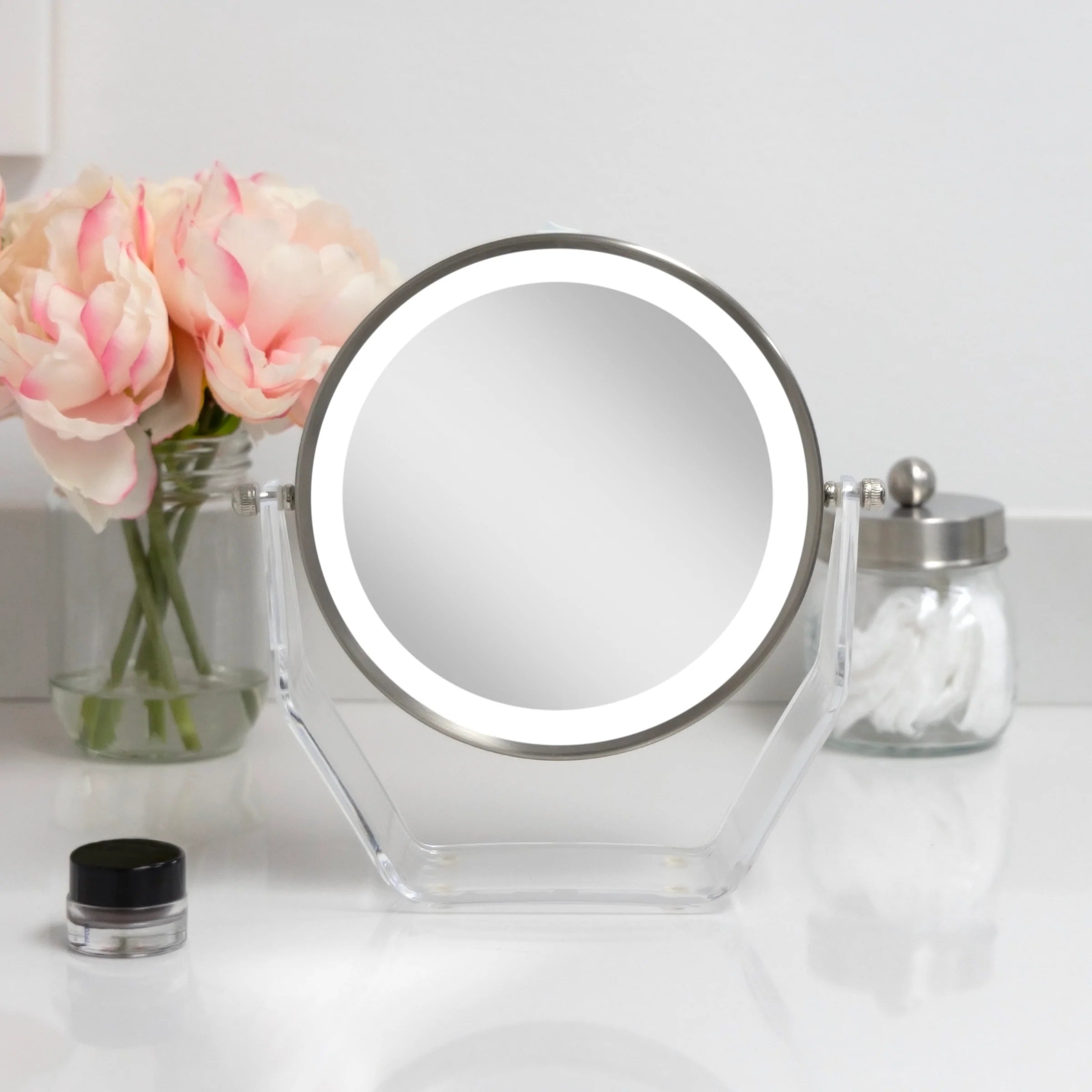 Acrilic stand with LED 1x/8x Chrome head assy