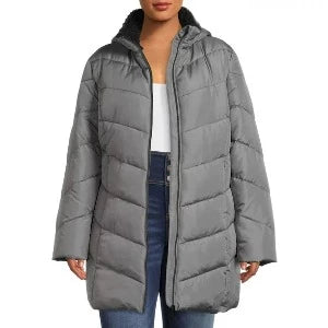 Chevron Puffer W / Sherpa Line Fig
