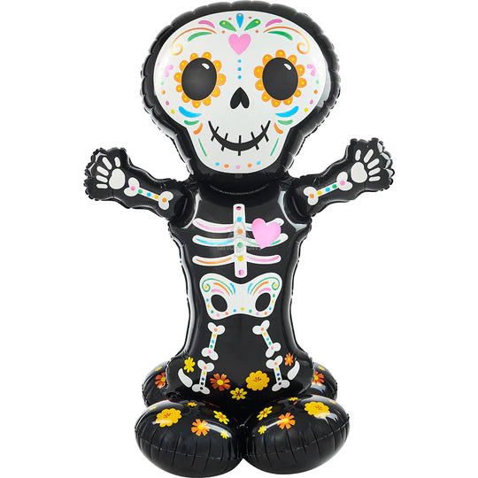 DAY OF THE DEAD STANDING SKELETON AIRLOONZ LARGE