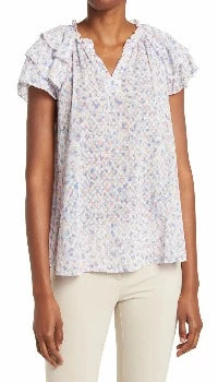 Blouse White Orchid Bloom - Nanette Lepore