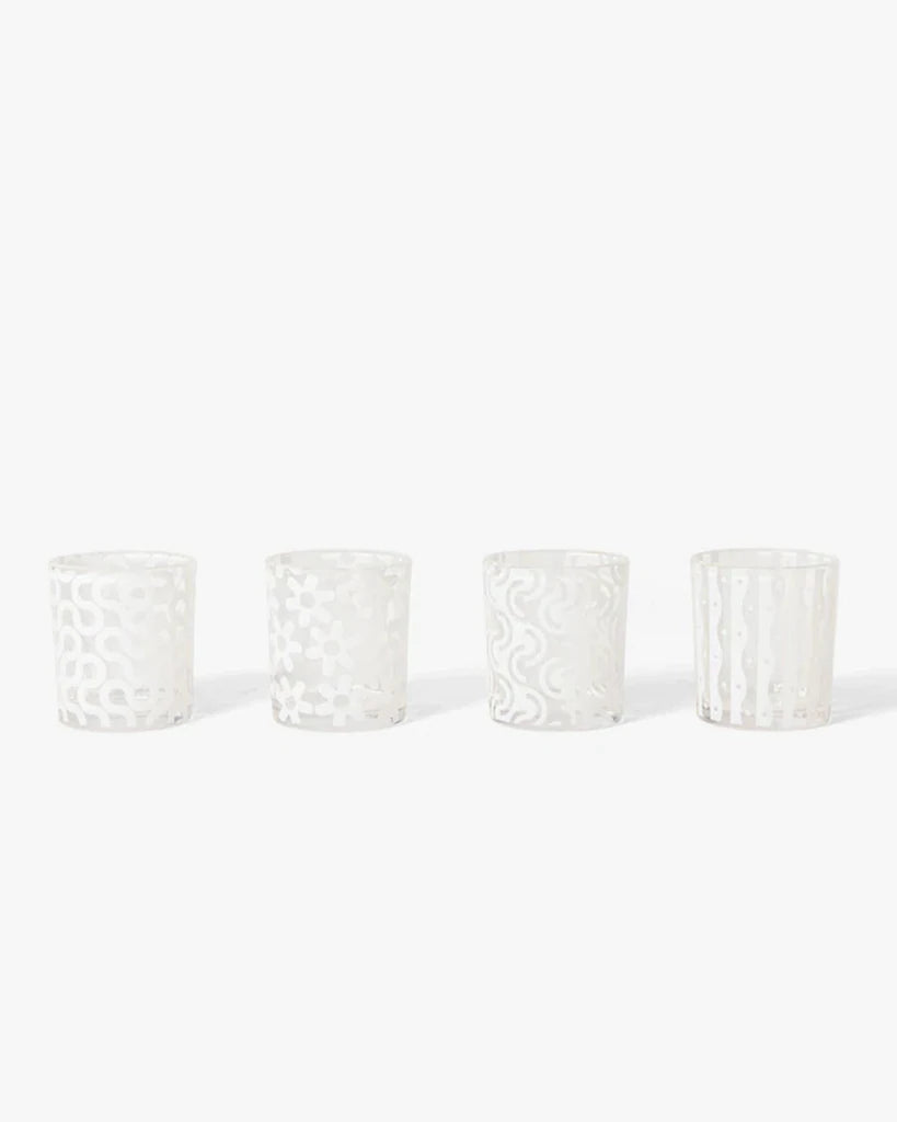 Dusen Pattern Glasses (white)