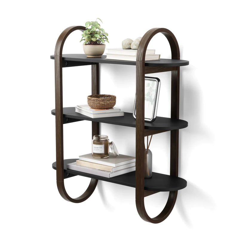 Bellwood Wall Shelf Black/Walnut