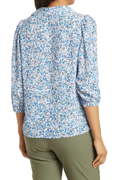 Blouse Blue Print - Nanette Lepore