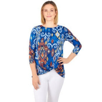 Blouse Puff Print Ikat - Ruby Rd.