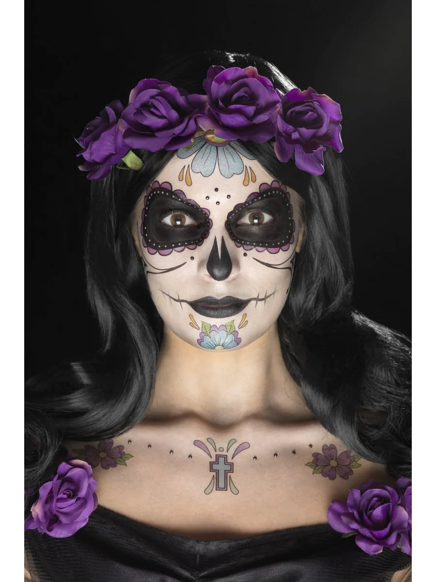 Day of the Dead Face Tattoo Transfers Kit