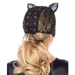 LACE CAT MASK WITH LACE UP BACK