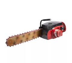 Animated Decor Chainsaw Red Rusted Finish