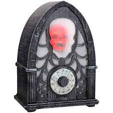 Lighted Decor Emoteglow Haunted Radio Skull