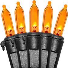 UL 100ct Halloween String Lights Orange/Black Wire Tray Pack