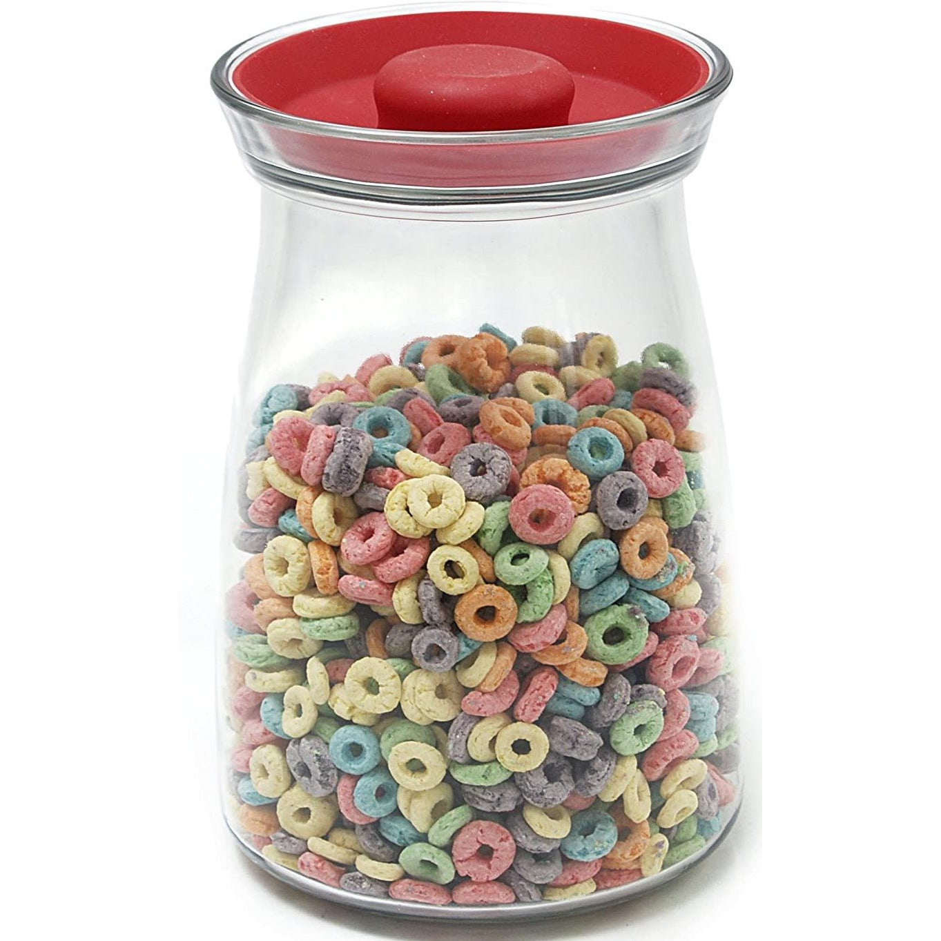 Studio 90 oz Glass Storage Jar with Cherry Red Silicone Lid
