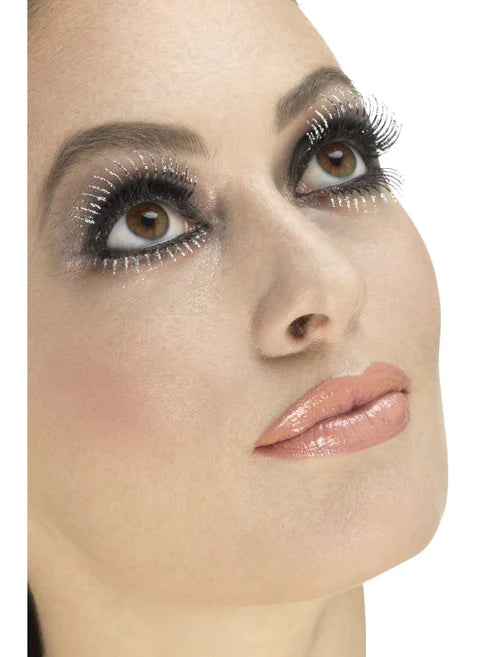 Eyelashes, Silver, Top & Bottom Set, Glitter