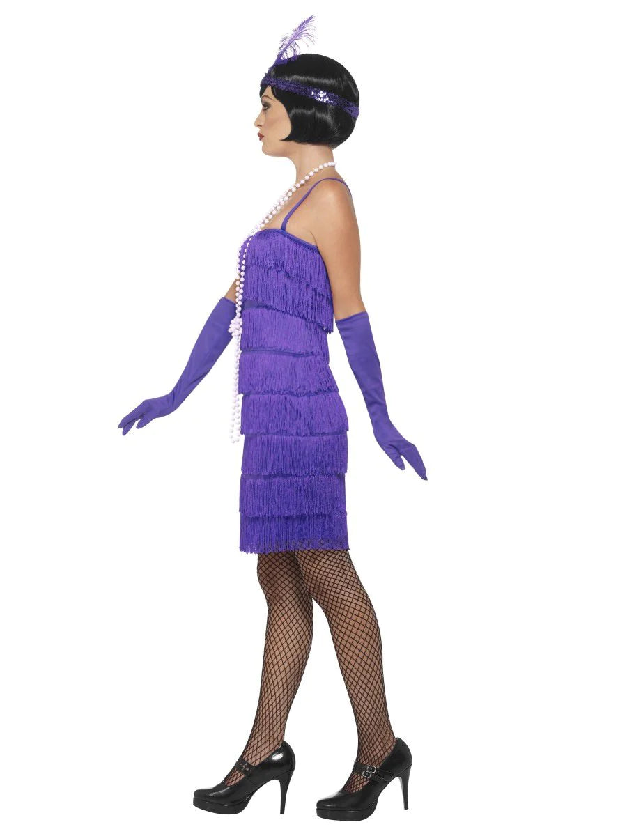Flapper Costume, Purple, with Short Dress
