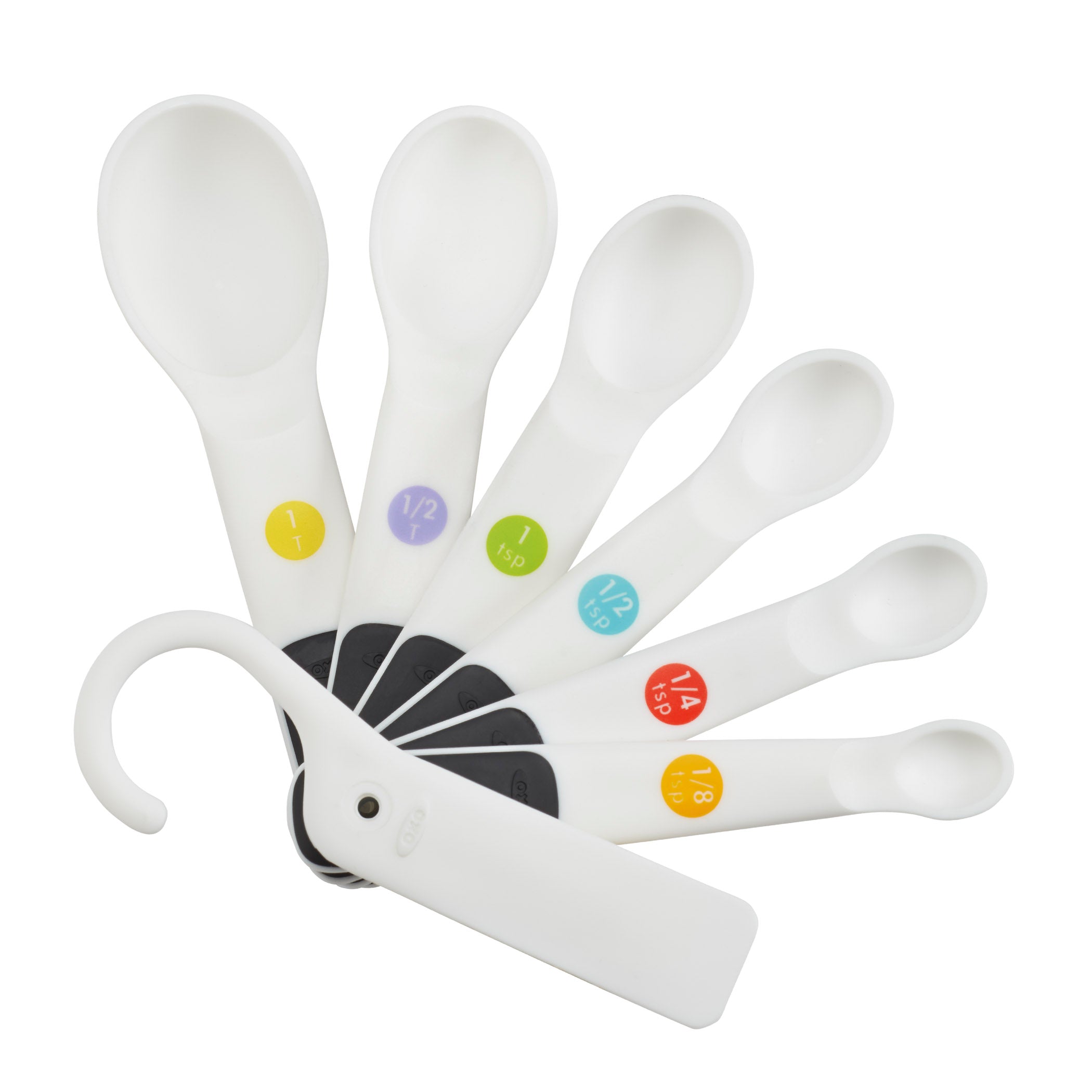 OXO GG 7 PC MEASURING SPOONS -SNAPS - WHITE