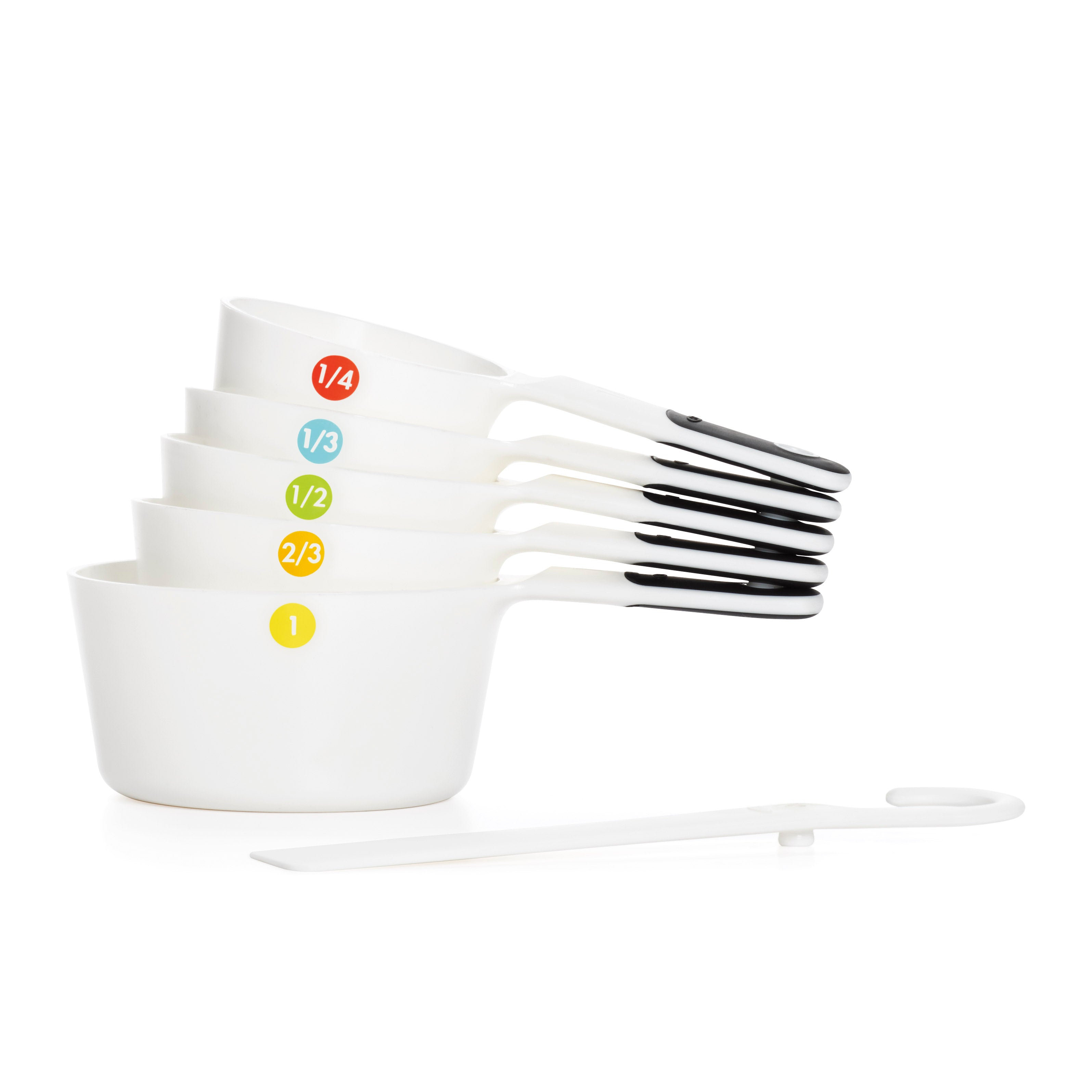 OXO GG 6 PC PLASTIC MEASURING CUPS -SNAPS - WHITE