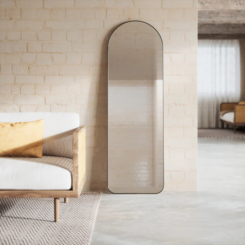 Hubba Arched Leaning Mirror 20X62" Metallic/Titanium
