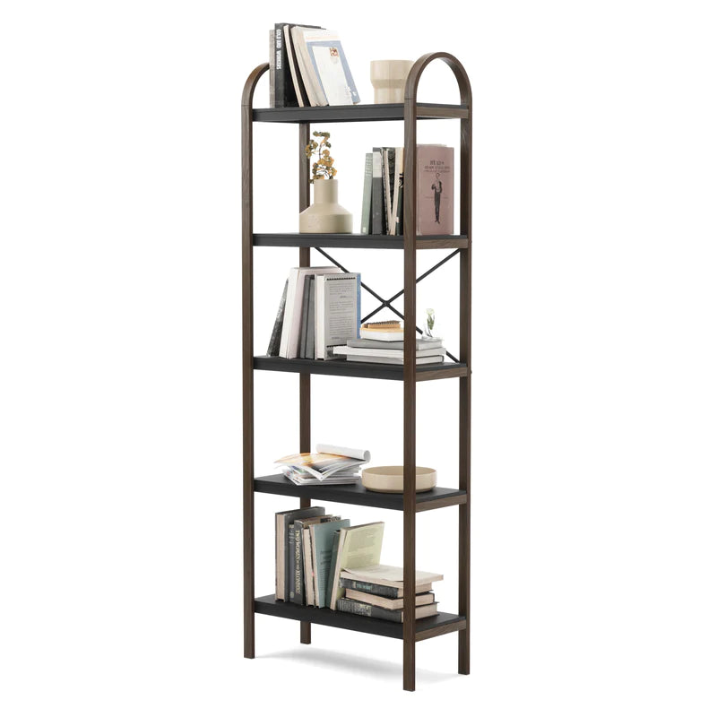 Bellwood Freestand Shelf 5 Tier Black/Walnut