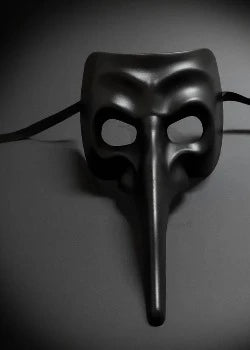 Venetian Masks Med Nose Black
