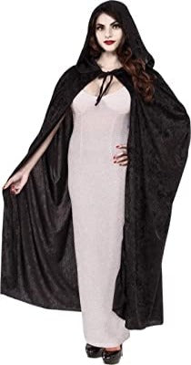 HOODED VELVET CAPE