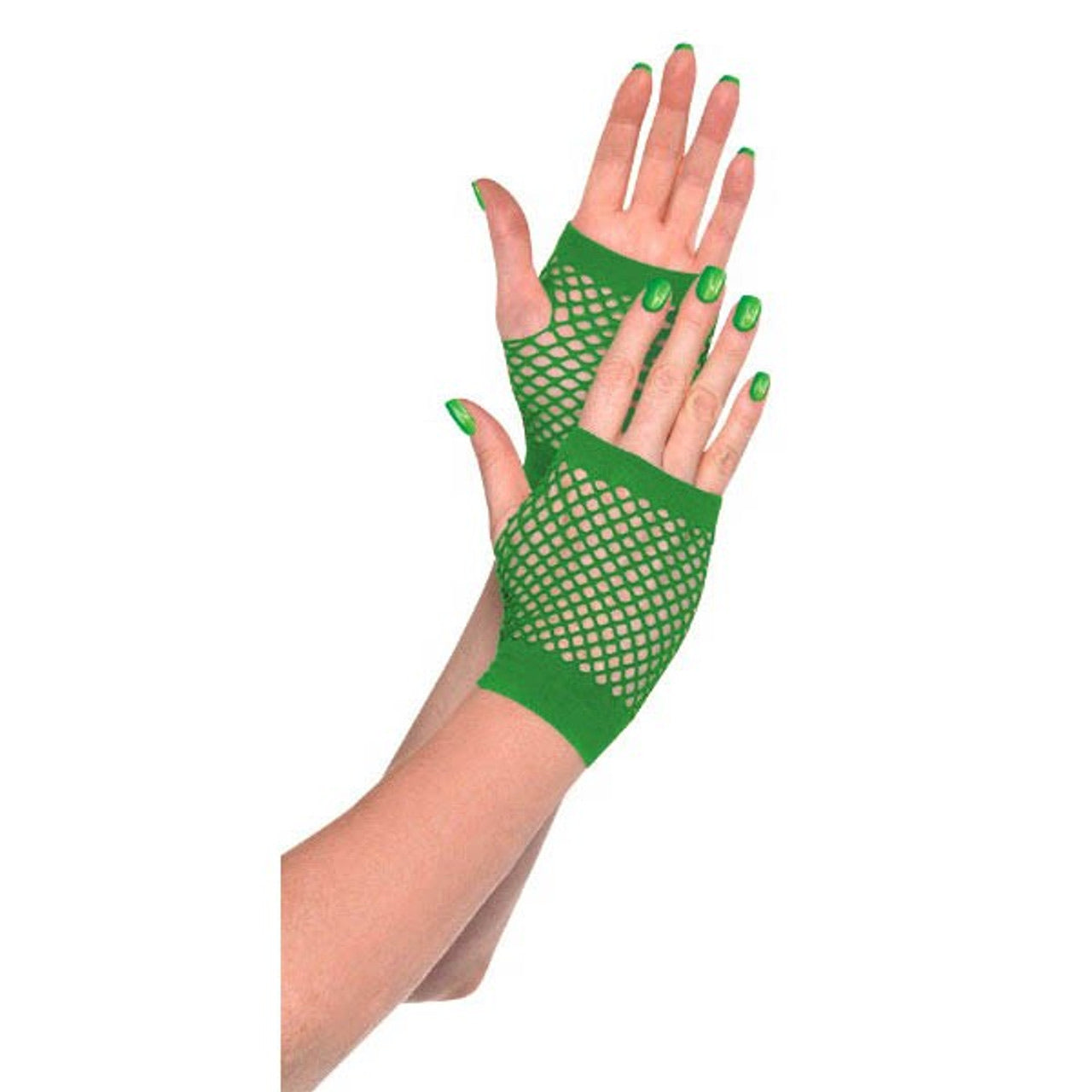 Green Fishnet Gloves