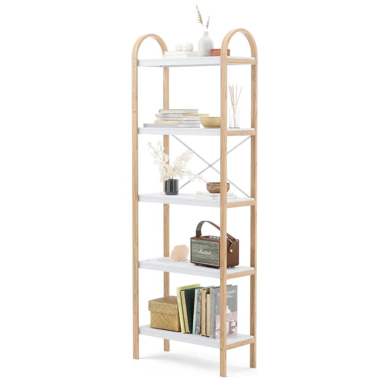 Bellwood Freestand Shelf 5 Tier White/Natural