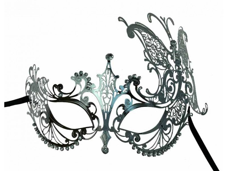Laser-cut Metal Venetian mask Silver
