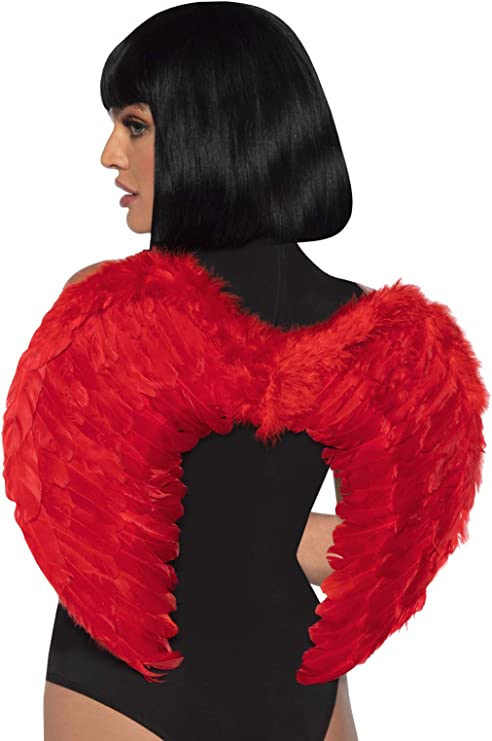Marabou Trimmed Feather Wings Red