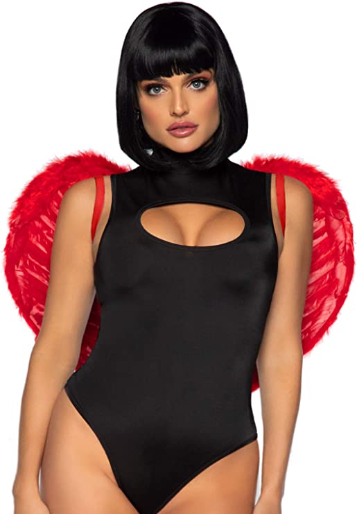 Marabou Trimmed Feather Wings Red